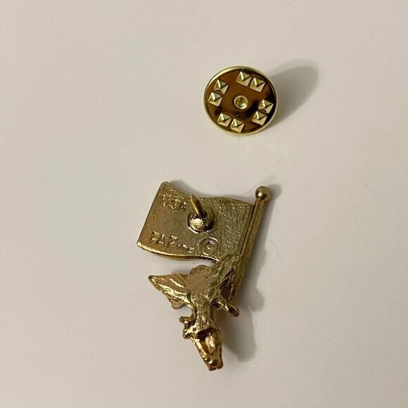 Vintage Angel with US American Flag Patriotic Pin - Picture 6 of 8